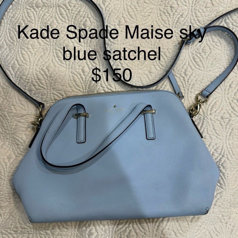 Kate Spade Blue Satchel Structured Dome Design